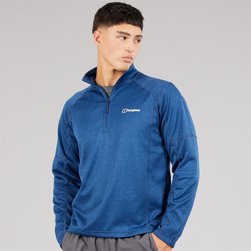 Berghaus Mens Beesby Half Zip Fleece Jacket Turquoise/Dark Blue - Image 1