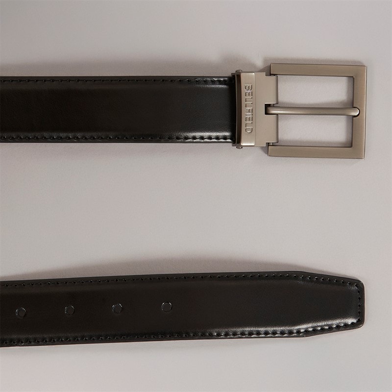Bellfield Mens Gents Leather Belt Black - Image 2