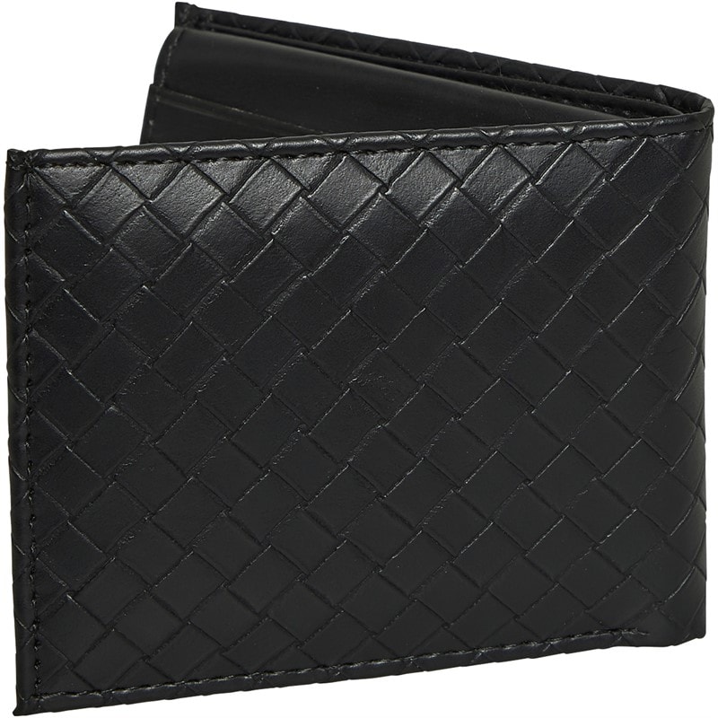 Bellfield Mens Weave PU Leather Wallet Black - Image 2