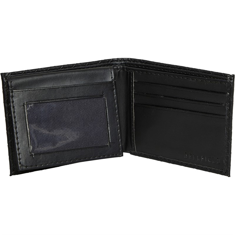 Bellfield Mens Weave PU Leather Wallet Black - Image 3