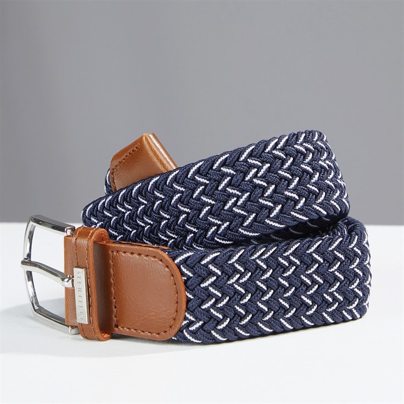 Bellfield Mens Woven Belt Navy - Image 1
