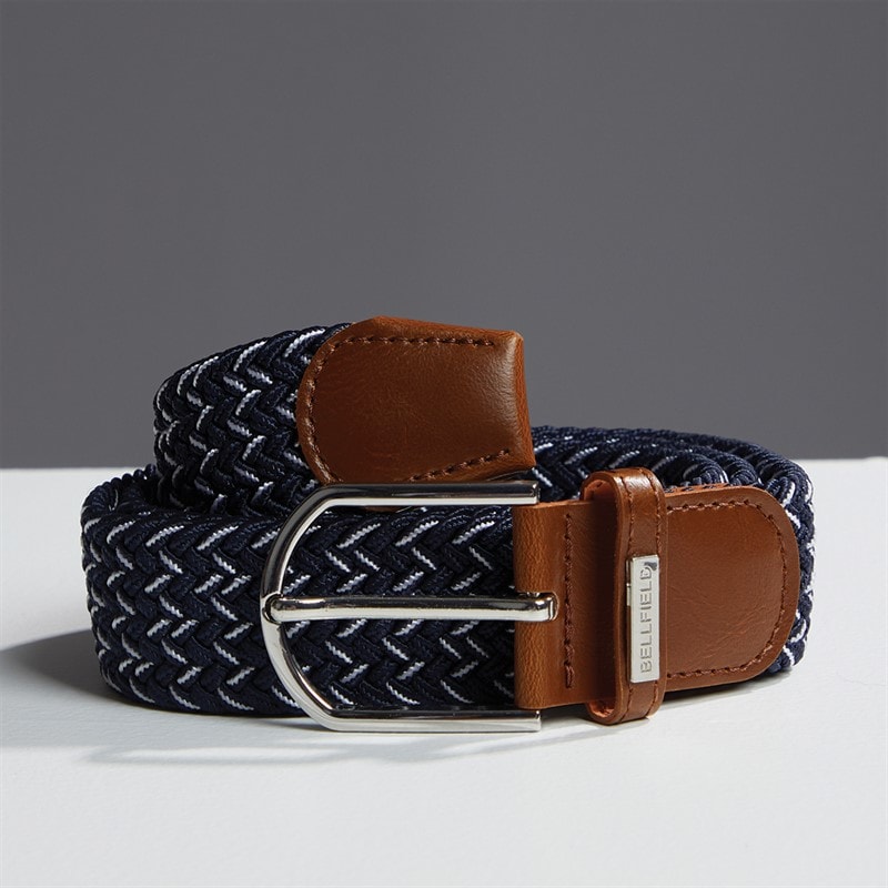 Bellfield Mens Woven Belt Navy - Image 2