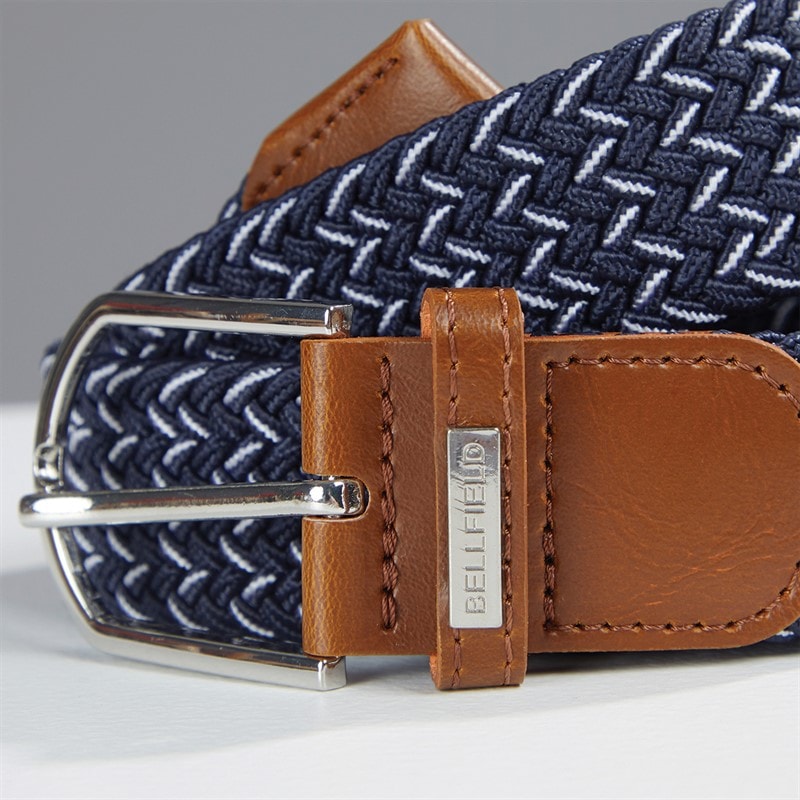 Bellfield Mens Woven Belt Navy - Image 3