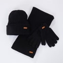 Bellfield Mens Hat Glove And Scarf Set Black