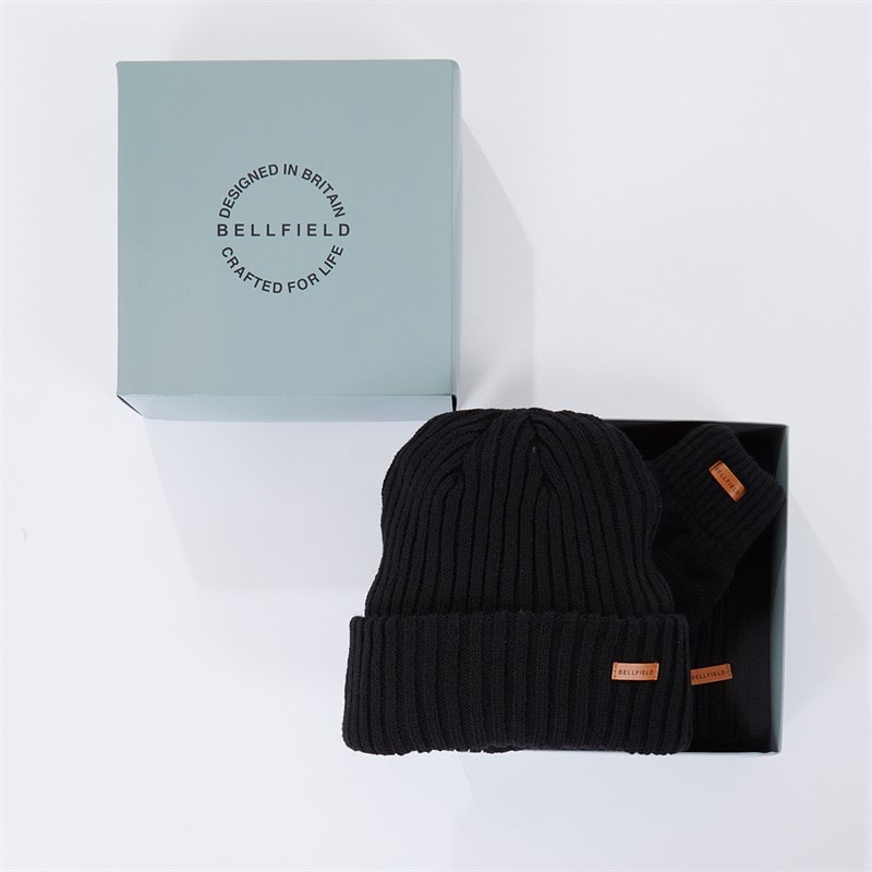 Bellfield Mens Hat Glove And Scarf Set Black - Image 2