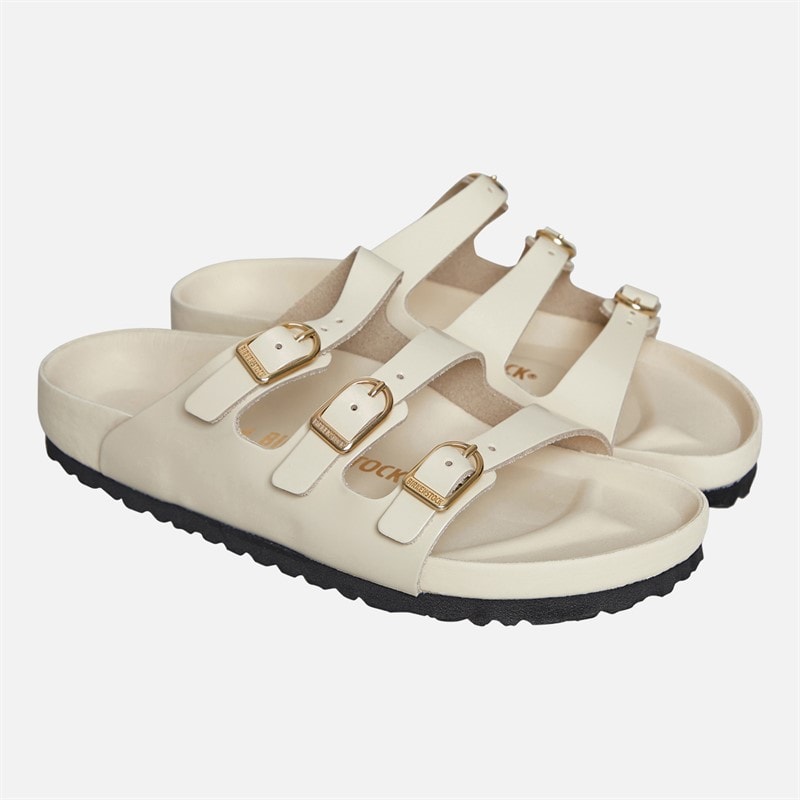 Birkenstock Womens Florida Triple Strap Sandals Ecru - Image 2