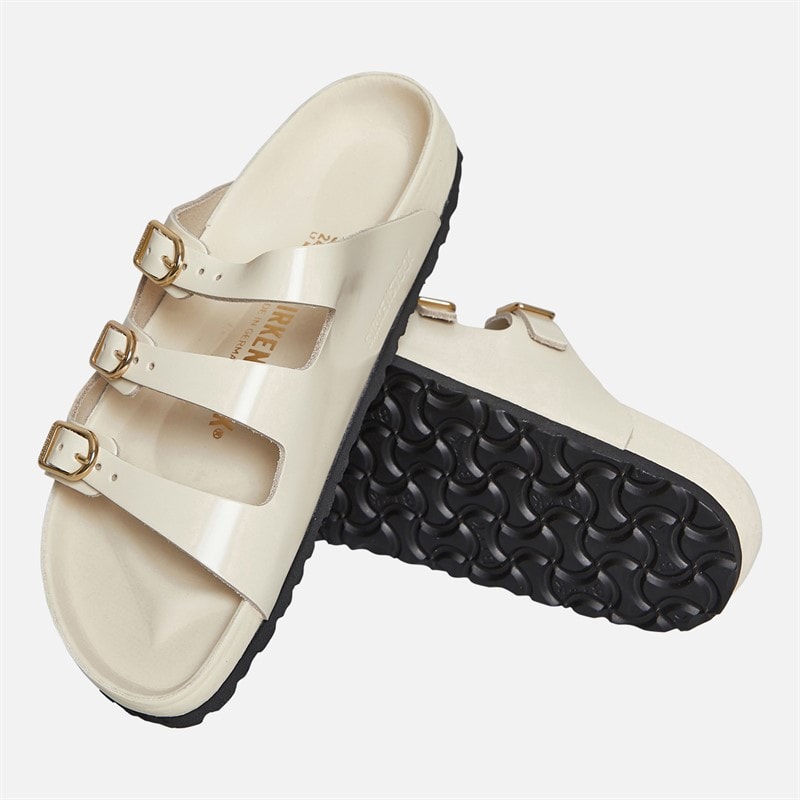 Birkenstock Womens Florida Triple Strap Sandals Ecru - Image 4