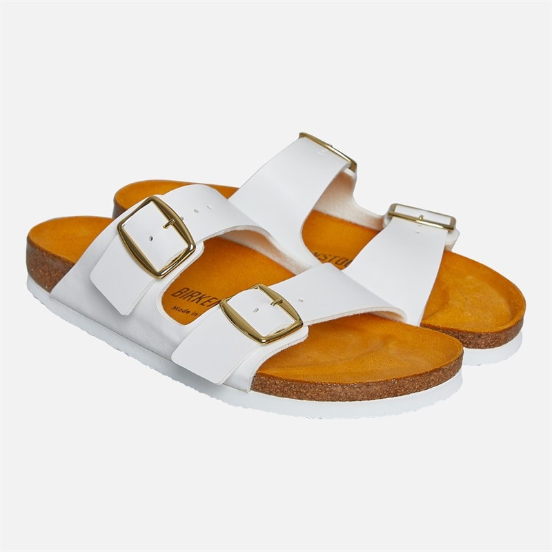 Birkenstock Womens Arizona Dual Strap Sandals White - Image 2