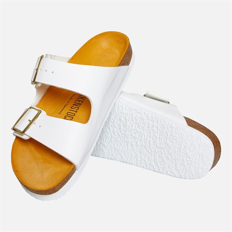 Birkenstock Womens Arizona Dual Strap Sandals White - Image 4