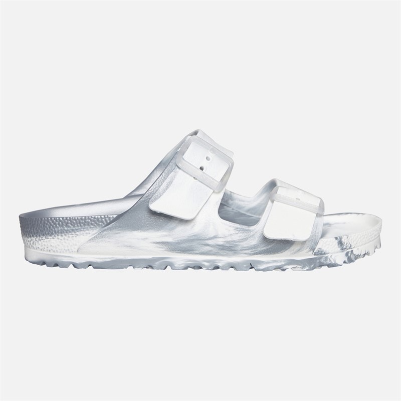 Birkenstock Womens Arizona EVA Sandals Metallic Silver Multi
