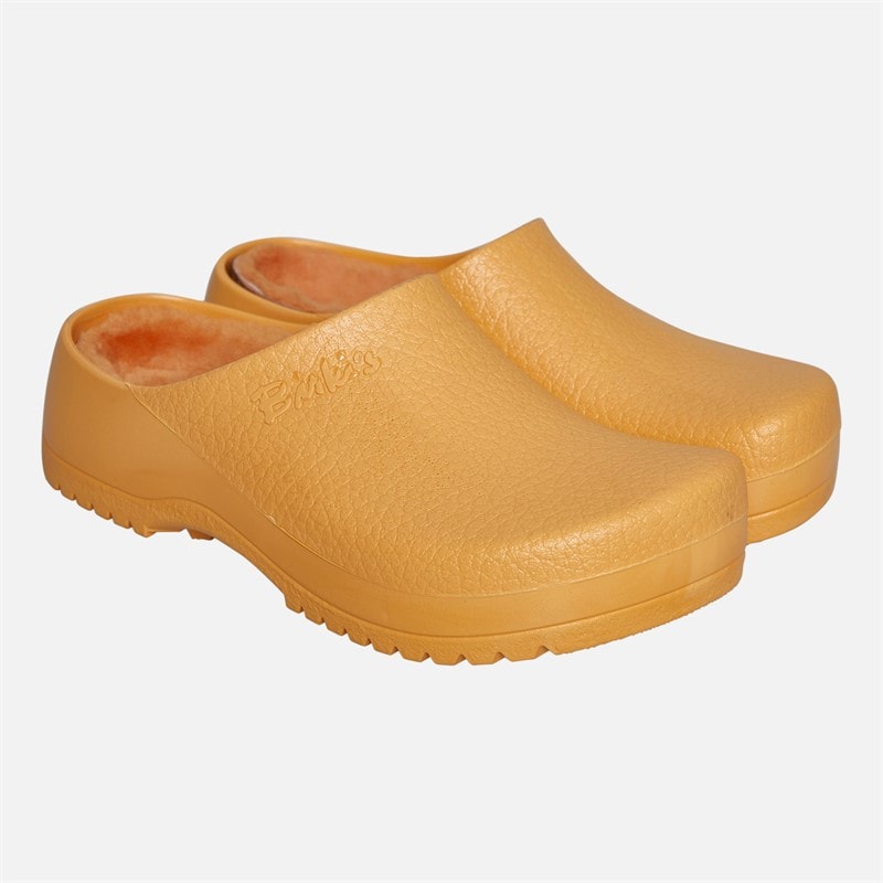 Birkenstock Womens Super Birki PU Clogs Gold Earth - Image 2
