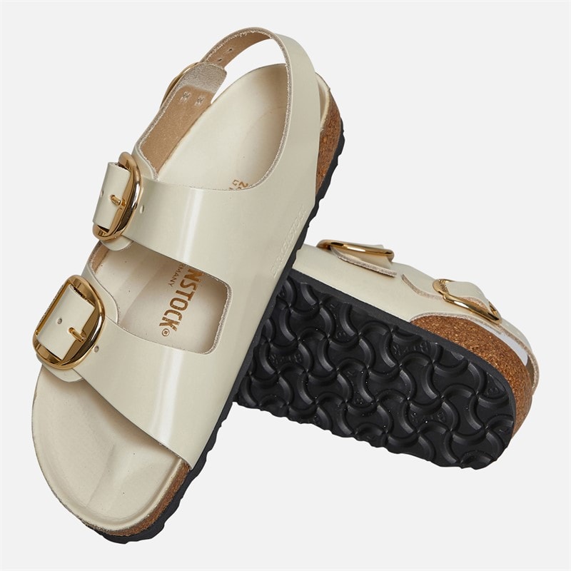 Birkenstock Womens Milano Ankle Strap Sandals High Shine Ecru - Image 4