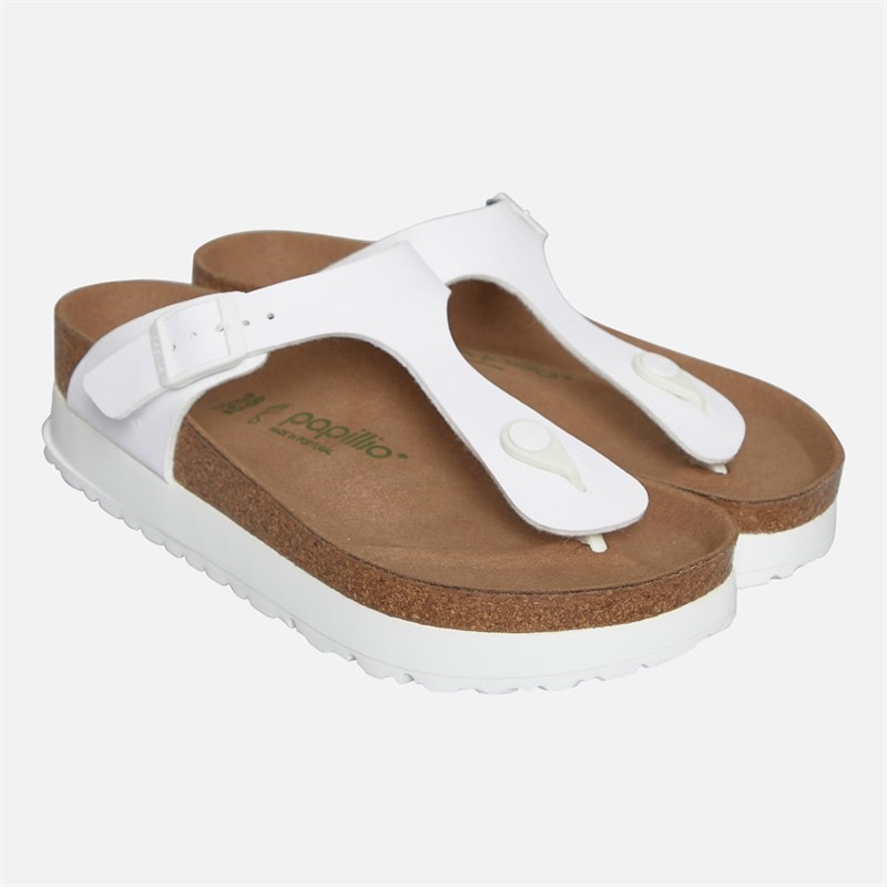 Birkenstock Womens Gizeh Flex Platform Flip Flops White - Image 3