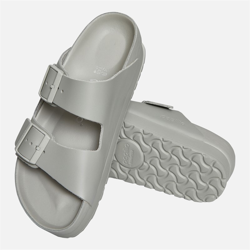 Birkenstock Womens Arizona Flex Platform Dual Strap Sandals Mineral Grey Mineral Gray - Image 5