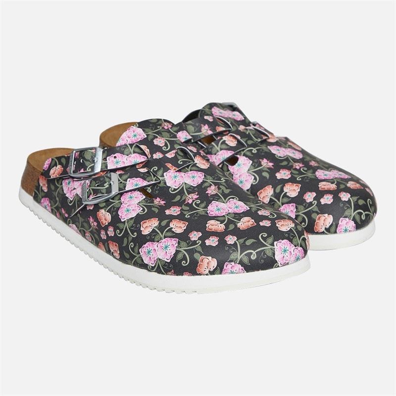 Birkenstock Womens Kay Clogs Blooming Roses Black - Image 3