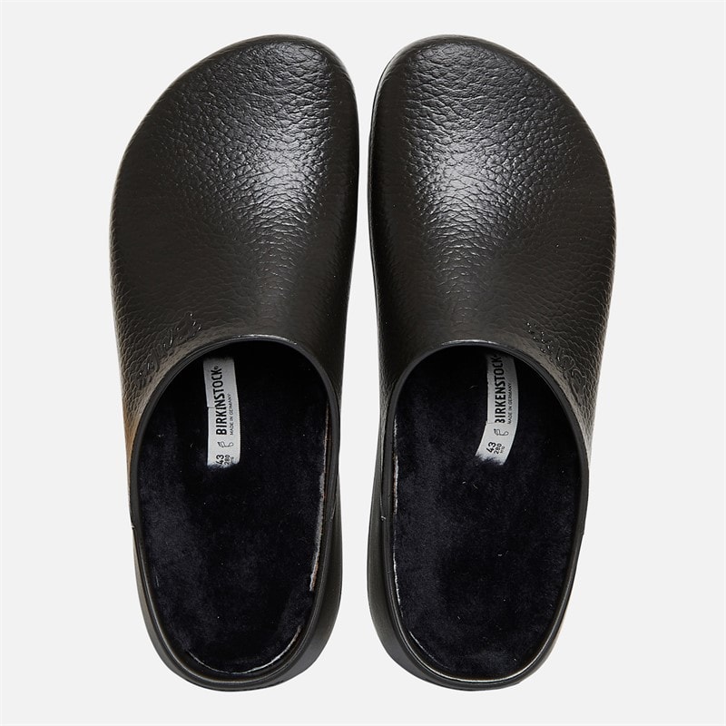 Birkenstock Super Birki PU Fur Lined Clogs Black - Image 3