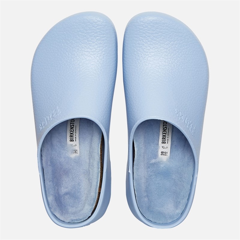 Birkenstock Womens Super Birki PU Clogs Dusty Blue - Image 3