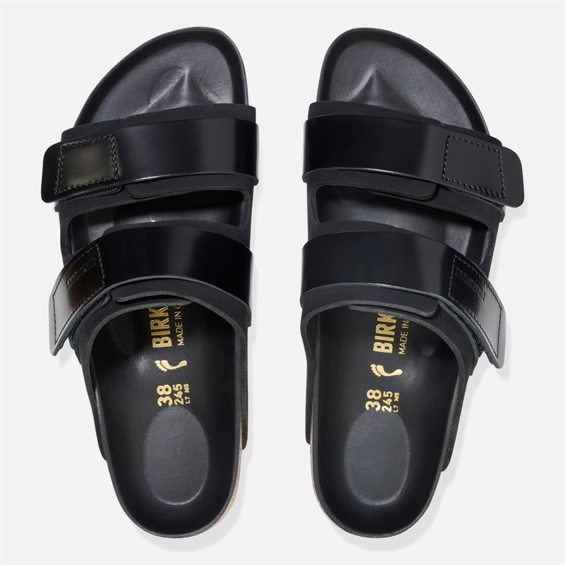 Birkenstock Womens Uji Dual Strap Sandals High Shine Black - Image 3