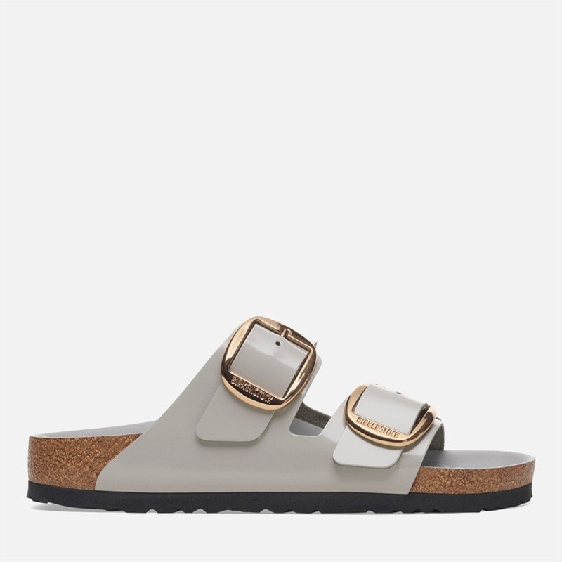 Birkenstock Womens Arizona Big Buckle Dual Strap Sandals High Shine Stone Coin