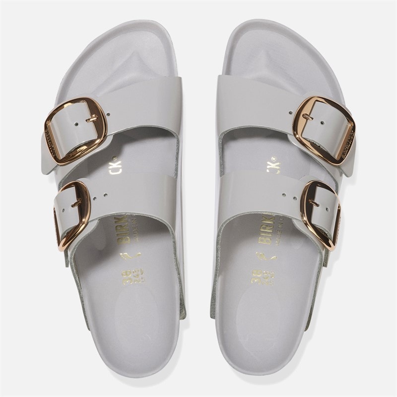Birkenstock Womens Arizona Big Buckle Dual Strap Sandals High Shine Stone Coin - Image 3