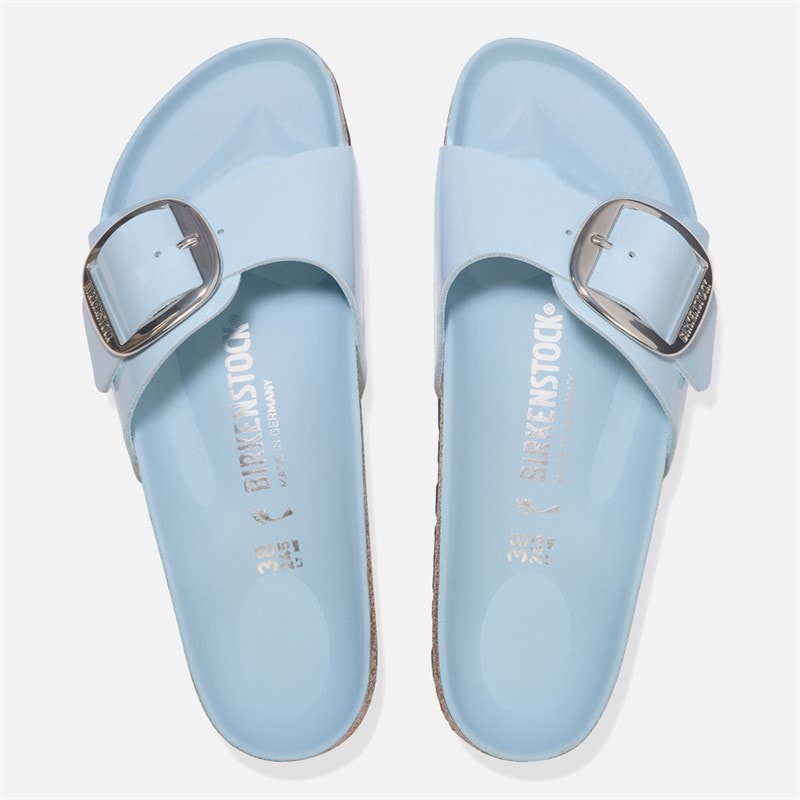 Birkenstock Womens Madrid Big Buckle Sandals High Shine Baby Blue - Image 3