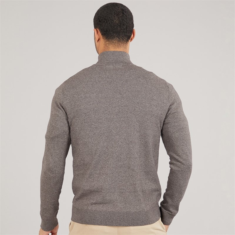Selected Mens 1/4 Zip Knit Jumper Morel - Image 2