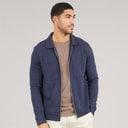 Selected Mens Polo Collar Zip Up Jacket Navy Blazer