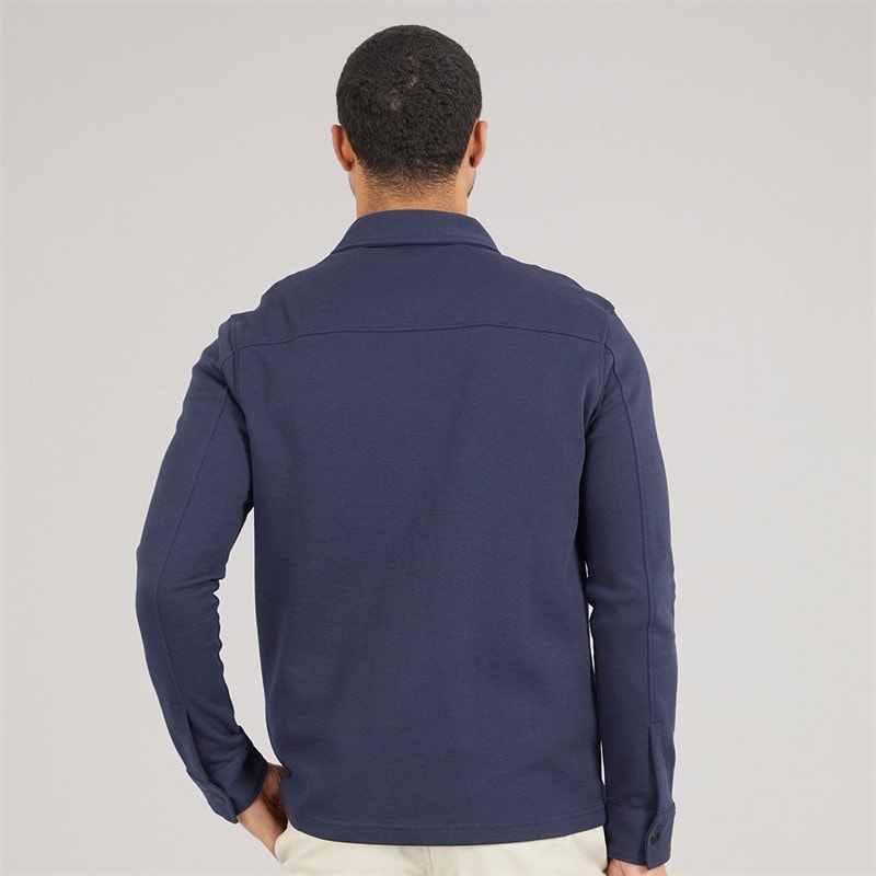 Selected Mens Polo Collar Zip Up Jacket Navy Blazer - Image 2