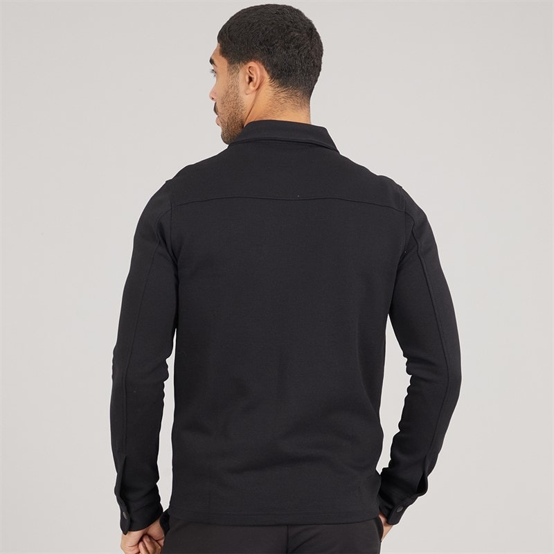 Selected Mens Polo Collar Zip Up Jacket Black - Image 2
