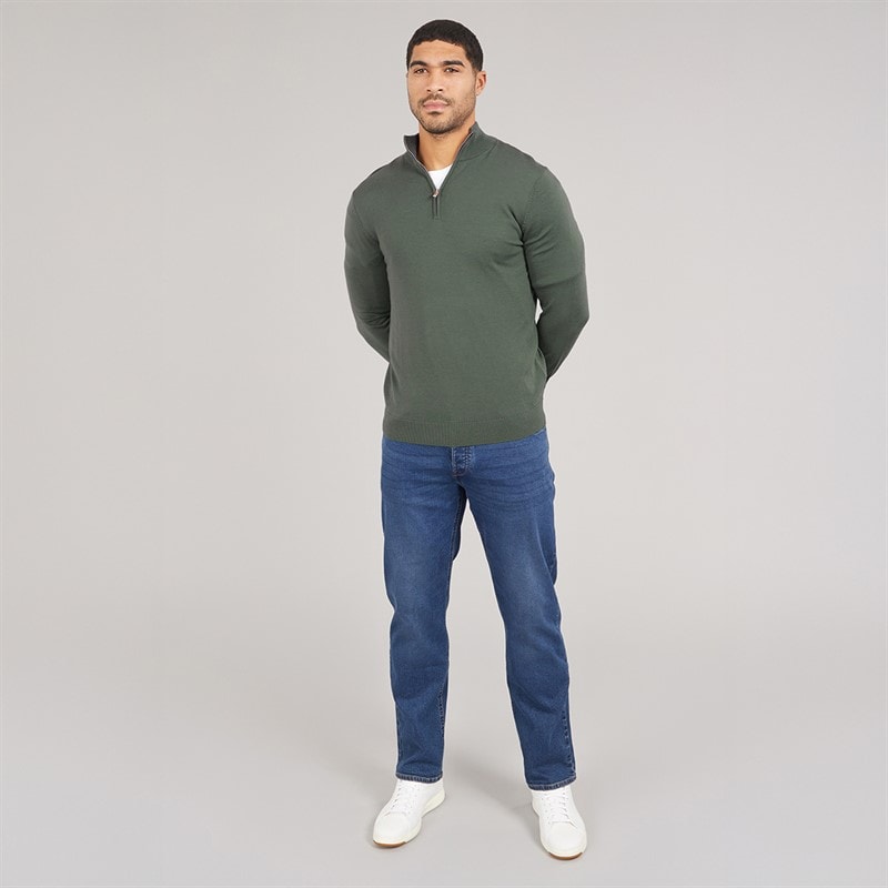 Selected Mens Roll Neck Knit Jumper Deep Forest - Image 3