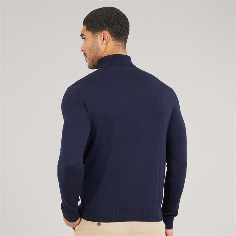 Selected Mens Roll Neck Knit Jumper Navy Blazer - Image 2