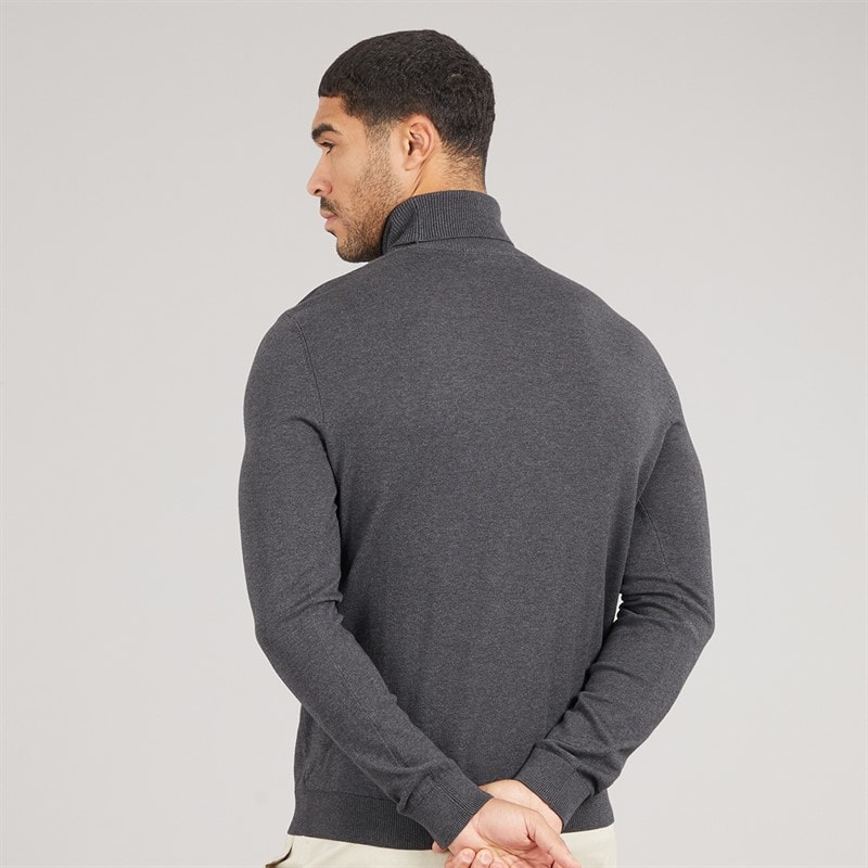 Selected Mens Roll Neck Knit Jumper Antracit - Image 2