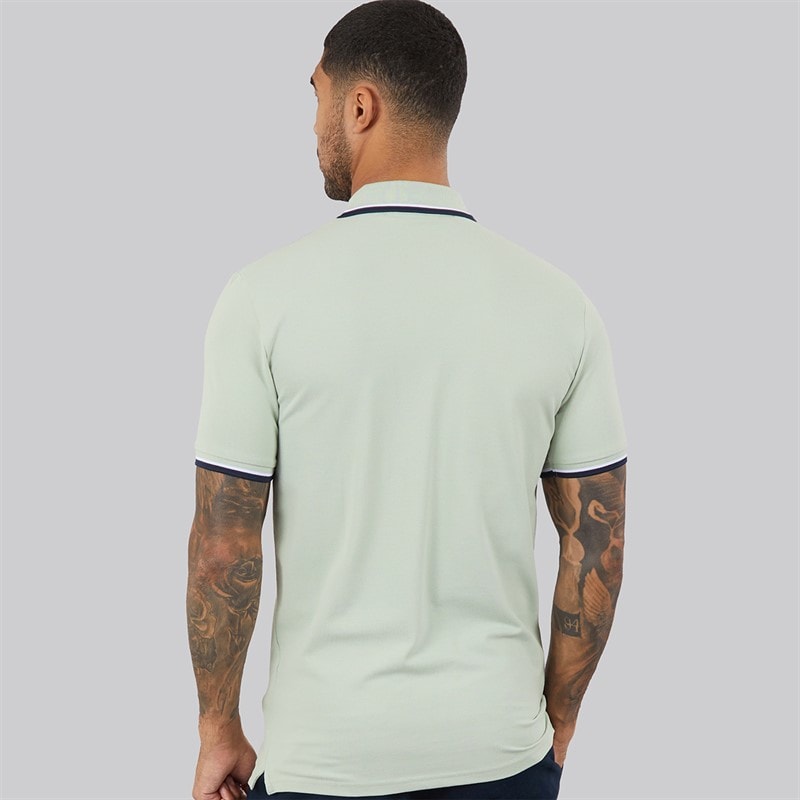 Selected Mens Atlas Short Sleeve Polo Shirt Aqua Gray - Image 2