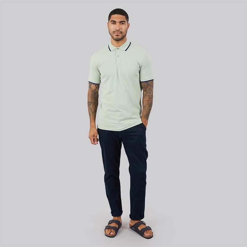Selected Mens Atlas Short Sleeve Polo Shirt Aqua Gray - Image 3