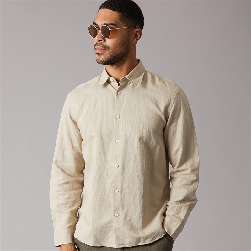 Selected Mens Claus Long Sleeve Shirt Pure Cashmere