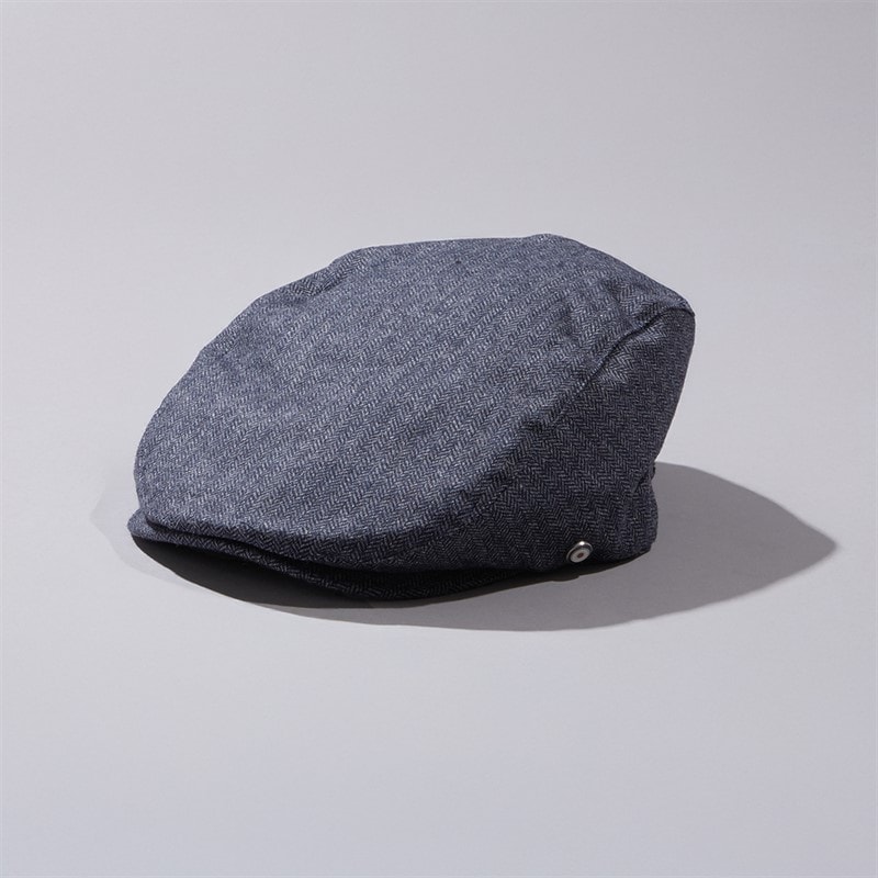Ben Sherman Mens Ivy Flat Cap Blue Herringbone