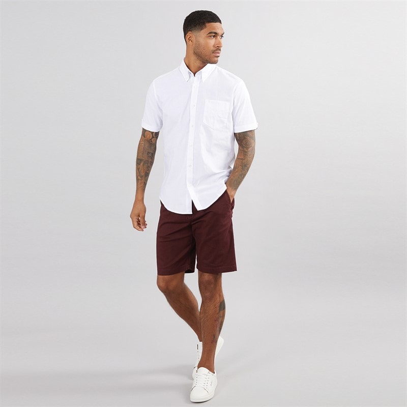 Ben Sherman Mens Short Sleeve Oxford Shirt White - Image 4