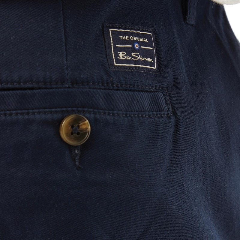 Ben Sherman Mens Slim Fit Stretch Chino Shorts Dark Navy - Image 3