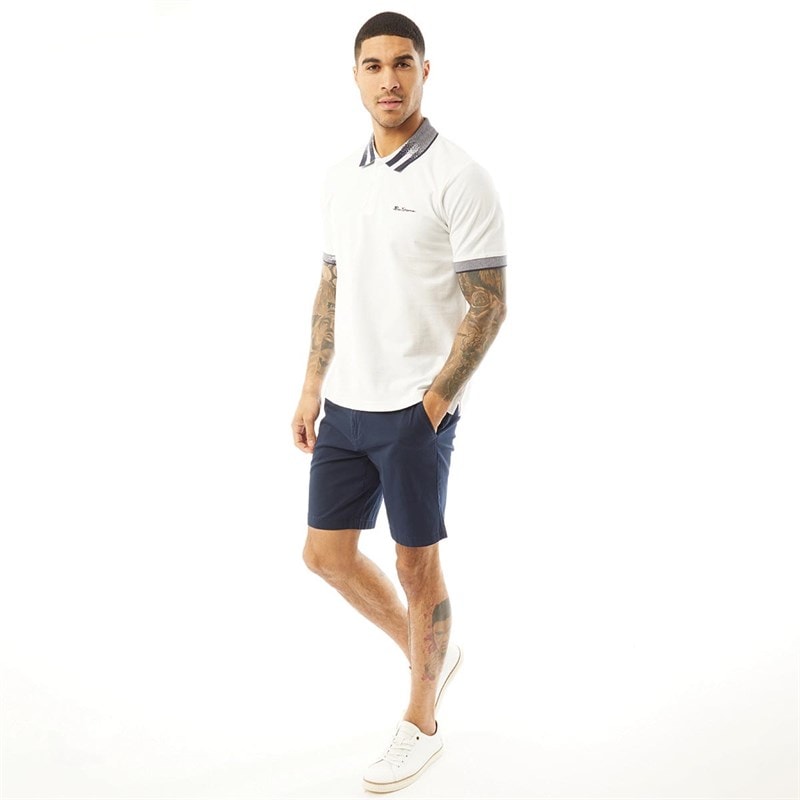 Ben Sherman Mens Slim Fit Stretch Chino Shorts Dark Navy - Image 4