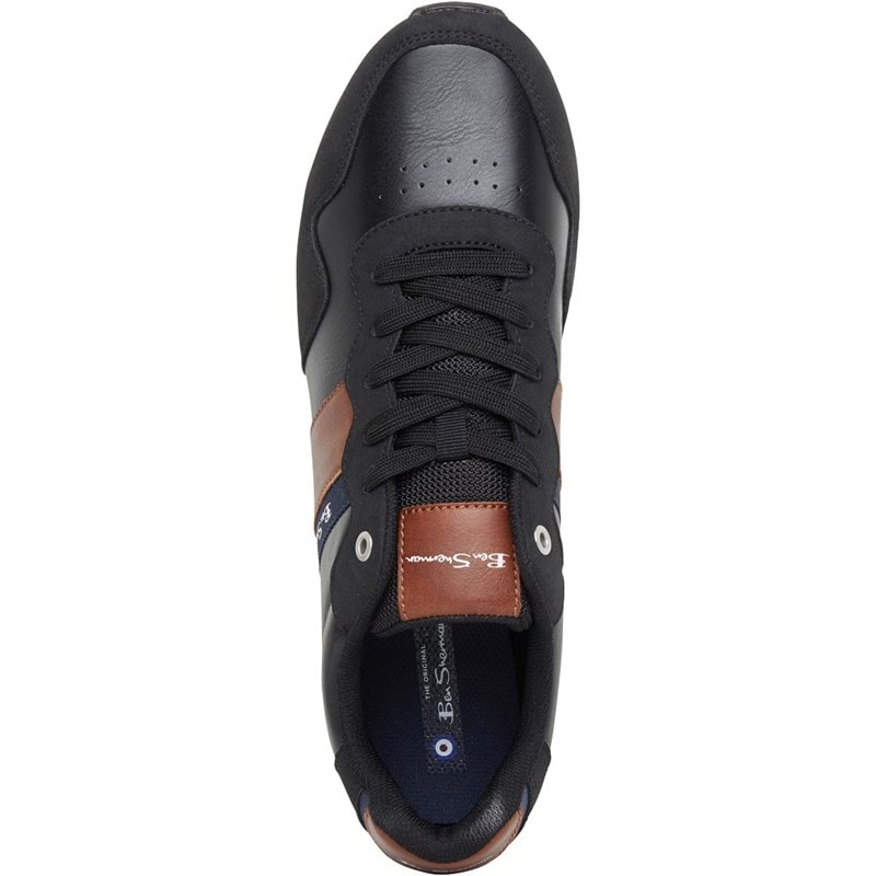 Ben Sherman Mens Owen Retro Run Trainers Black - Image 4
