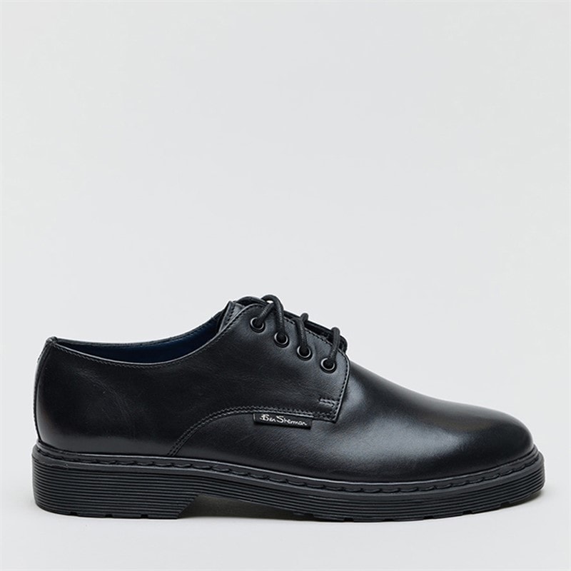 Ben Sherman Mens Dave Leather Derby Shoes Black