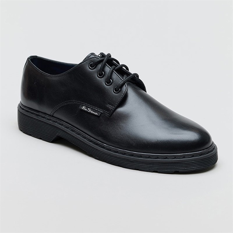 Ben Sherman Mens Dave Leather Derby Shoes Black - Image 2