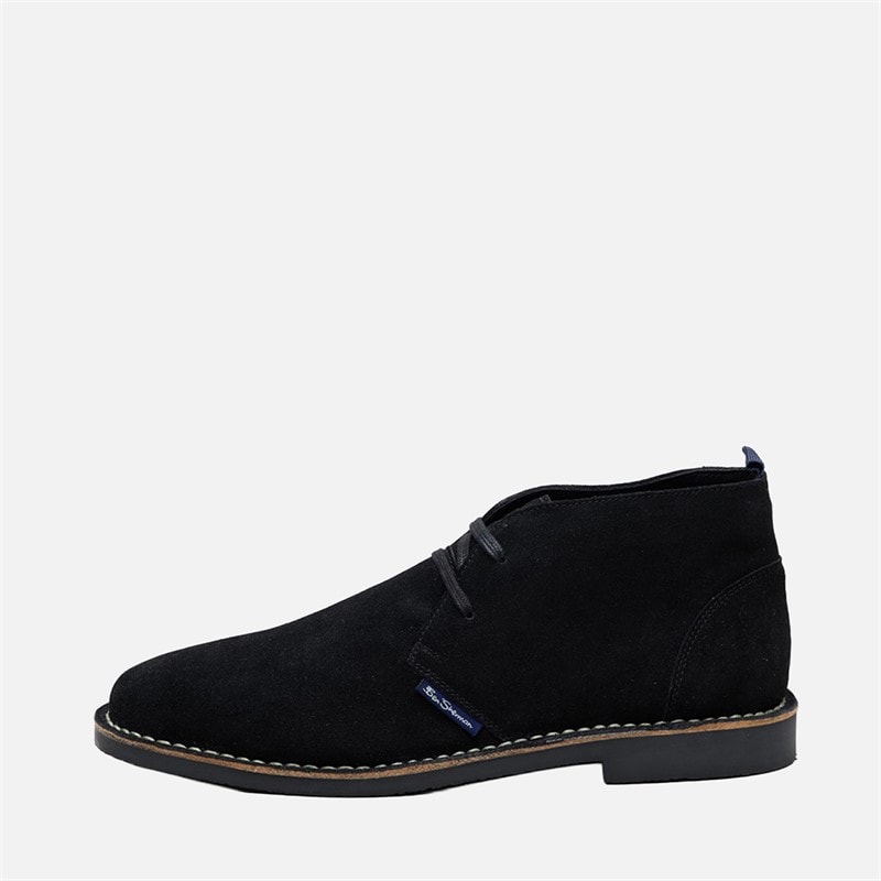 Ben Sherman Mens Hemmings Suede Chukka Boots Black
