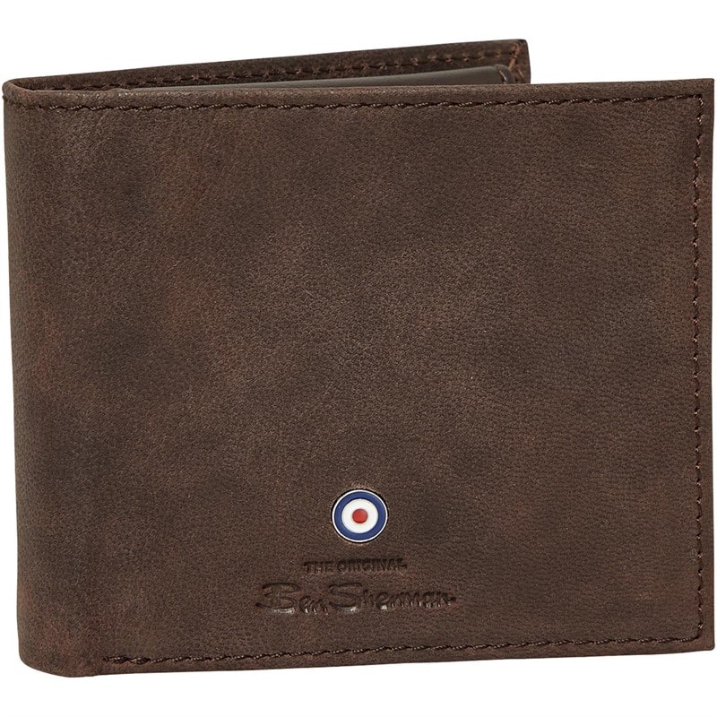 Ben Sherman Mens Target Bi Fold Wallet Brown - Image 2
