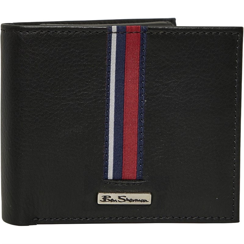 Ben Sherman Mens Mod Tape Bi Fold Wallet Black - Image 2