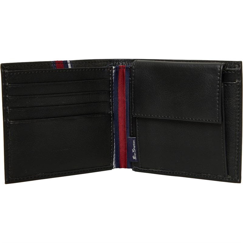 Ben Sherman Mens Mod Tape Bi Fold Wallet Black - Image 4