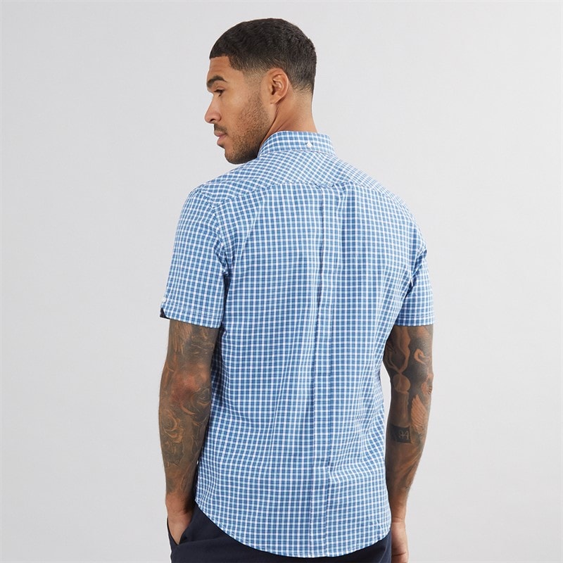 Ben Sherman Mens Short Sleeve House Check Shirt Wedgewood Blue - Image 2