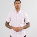 Ben Sherman Mens Short Sleeve Oxford Shirt Light Pink