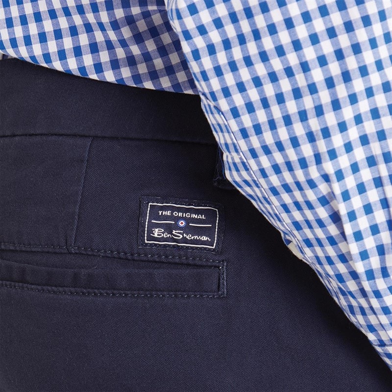 Ben Sherman Mens Slim Fit Stretch Chinos Dark Navy - Image 3
