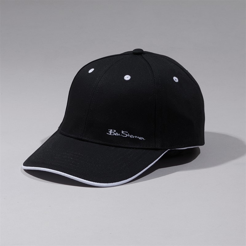 Ben Sherman Mens Stepney Baseball Cap Black/White - Image 1